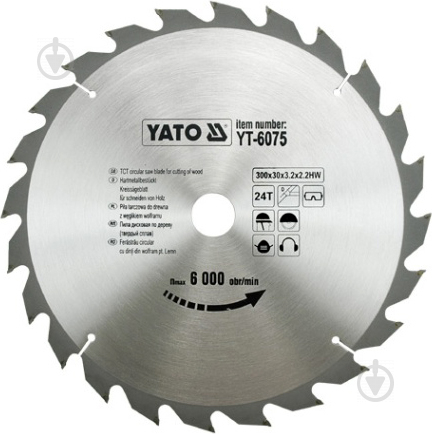 Пильный диск YATO 300x30x2.2 Z24 YT-6075 - фото 1