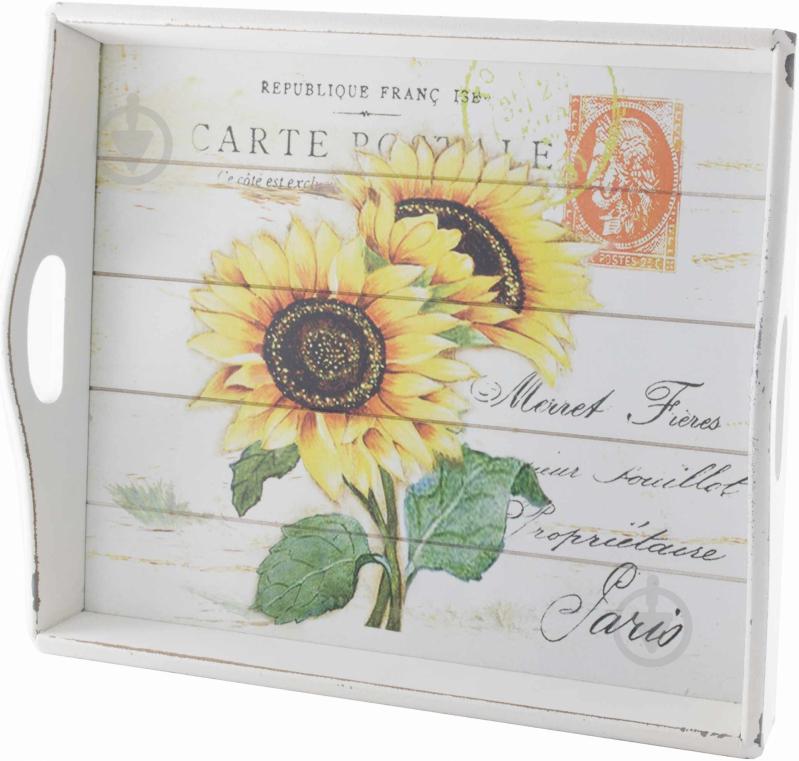 Поднос для завтрака Подсолнух 38x28x4 см QY82070A 2/S - фото 2