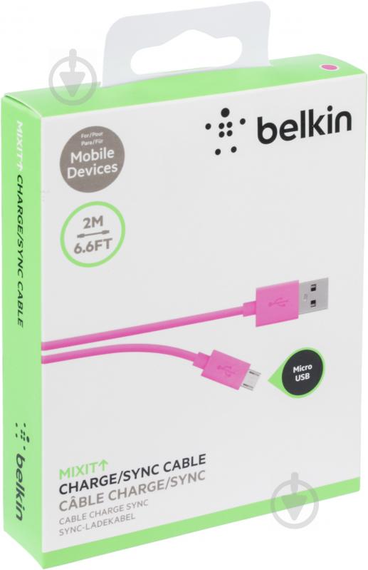 Кабель Belkin USB – microUSB 2 м (F2CU012bt2M-PNK) - фото 3