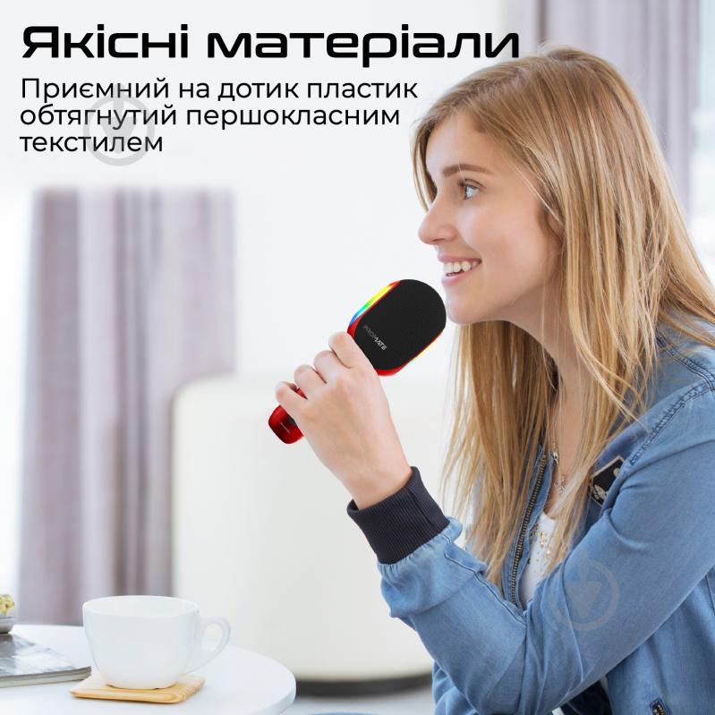 Мікрофон Promate VocalMic Bluetooth 2xAUX LED Red (vocalmic.red) - фото 10