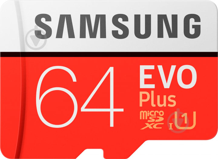 Карта пам'яті Samsung microSDXC 64 ГБ UHS Speed Class 1 (U1) (MB-MC64HA/RU) EVO Plus V2 - фото 1