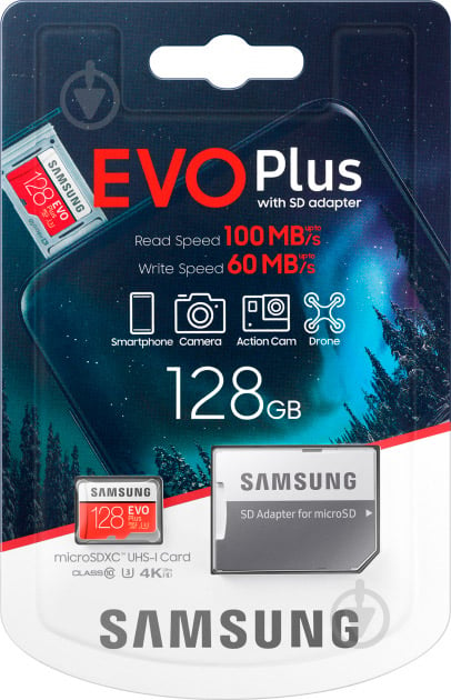 Карта памяти Samsung microSDXC 128 ГБ UHS-I Class 3 (U3) (MB-MC128HA/RU) EVO Plus V2 - фото 8