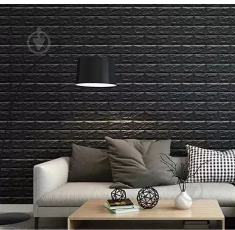 3D-панель с ПВХ Кирпич 700x700x5 мм черный - фото 2