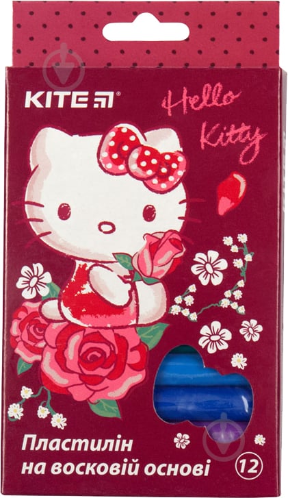 Пластилин восковый 12 цветов Hello Kitty 200 г HK19-086 KITE - фото 1