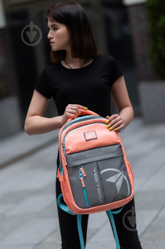 Рюкзак YES Style T-32 Citypack Ultra Coral/Grey (558413) - фото 5