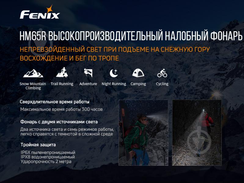 Ліхтарик на голову Fenix Тактичний HM65R, 1400лм - фото 6