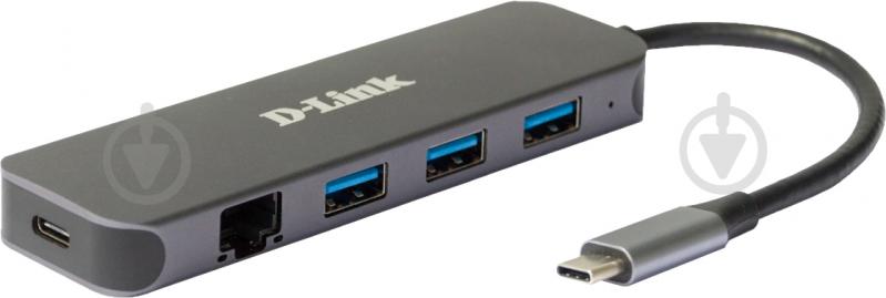 Мережевий адаптер D-Link DUB-2334 1xGE 3xUSB 3.0 1xUSB-C USB-C - фото 1