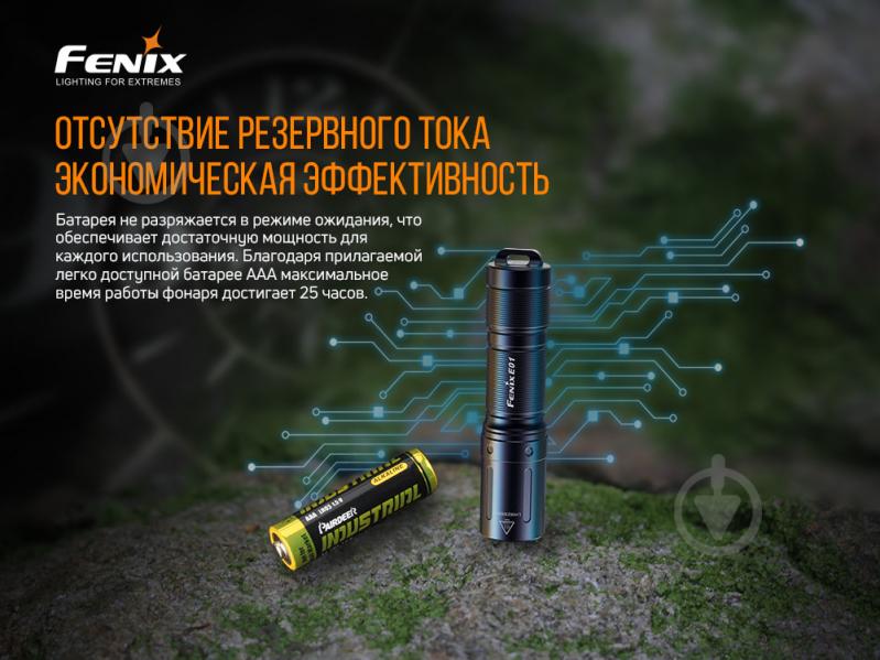 Фонарик Fenix ручной E01 V2.0 ЧОРНИЙ, 100лм - фото 8