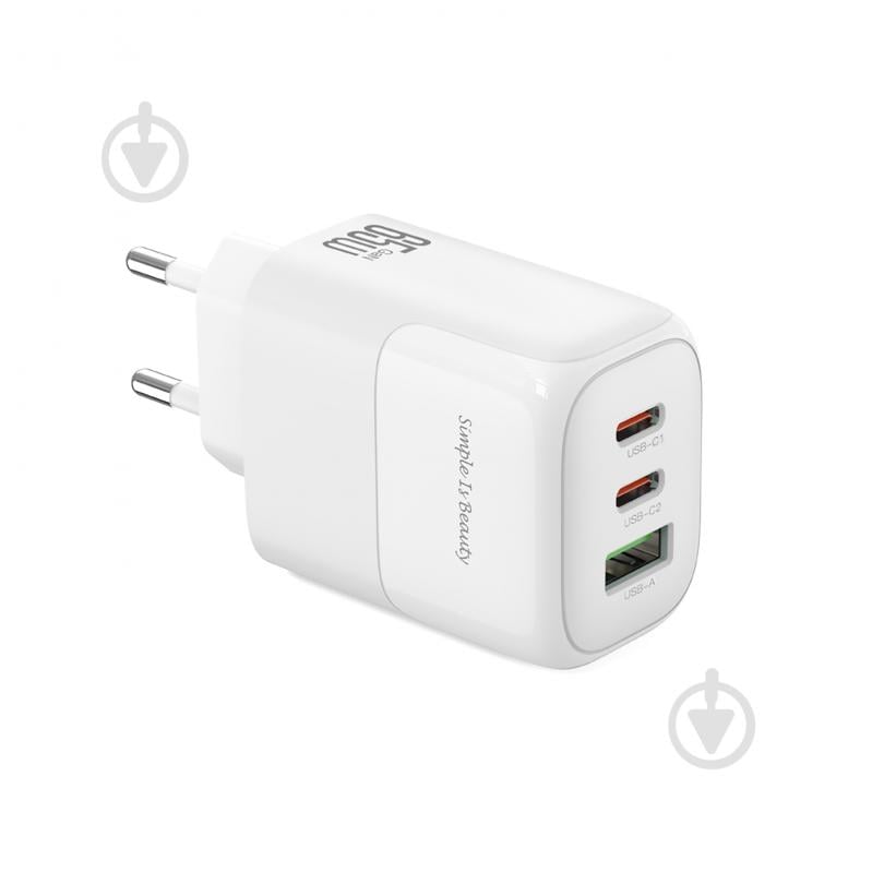 Мережевий зарядний пристрій Xo L139 PD65W, QC18W USB-A, 2хUSB-C - фото 1