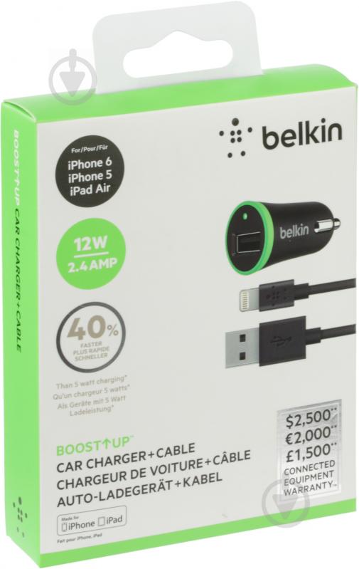 Зарядний пристрій Belkin USB BoostUp Charger Lightning Сable (F8J121bt04-BLK) - фото 5