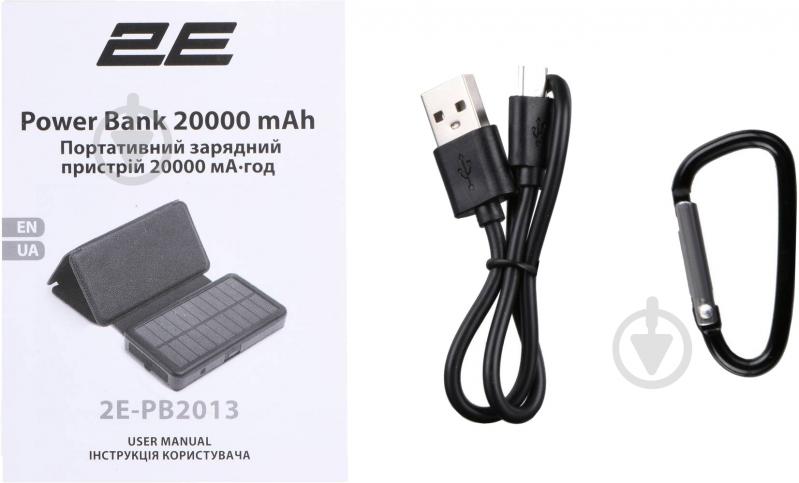 Повербанк с солнечной панелью 2E 20000 mAh black (2E-PB2013-BLACK) - фото 13