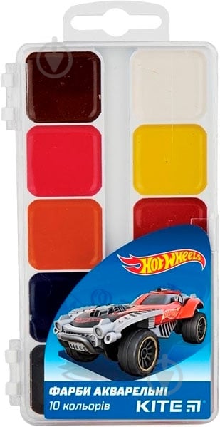 Фарби акварельні Hot Wheels 10 кольорів hw19-060 KITE - фото 1