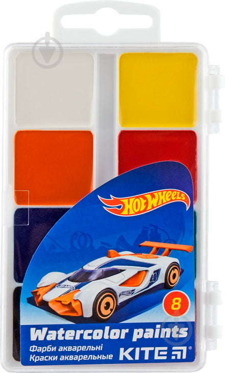 Краски акварельные Hot Wheels 8 цветов hw19-065 KITE - фото 1