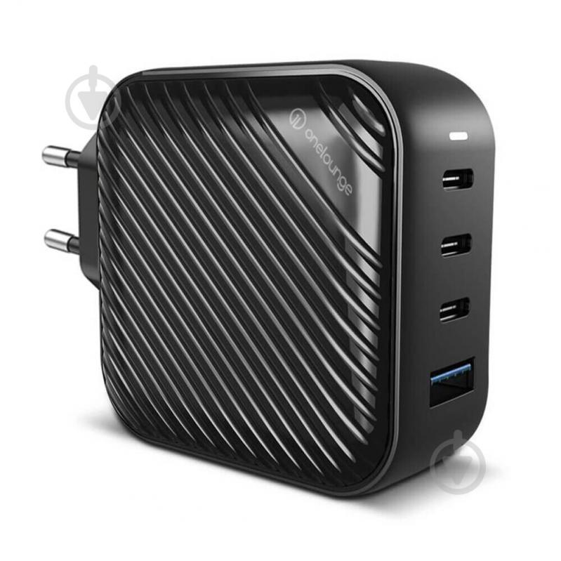 Зарядний пристрій OneLounge 1Power GaN 100W 3xUSB-C + USB-A для MacBook | iPhone | iPad - фото 1