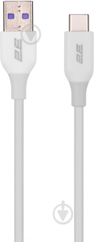 Кабель 2E USB-A - USB-C Glow 1 м white (2E-CCAC-WH) - фото 1