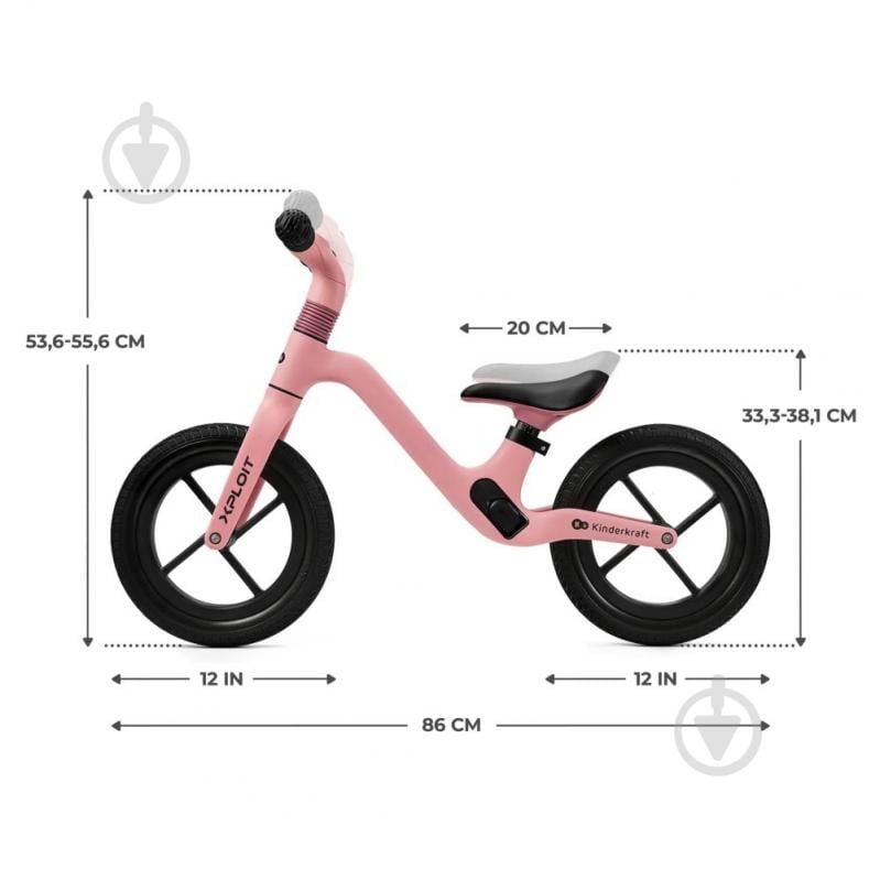 Беговел Kinderkraft Xploit Bubblegum Pink светло-розовый KRXPLO00PNK0000 - фото 9