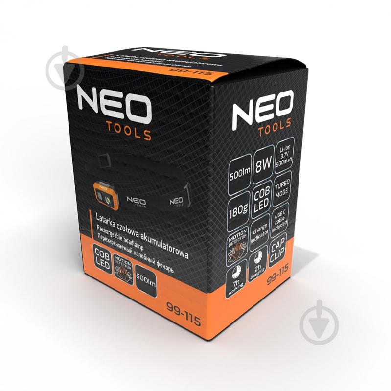 Ліхтарик на голову NEO tools (99-115) чорно-помаранчевий - фото 5