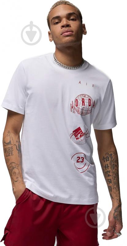 Футболка Jordan J BRAND LOGO STACK SS CR FN6027-100 р.2XL білий - фото 1