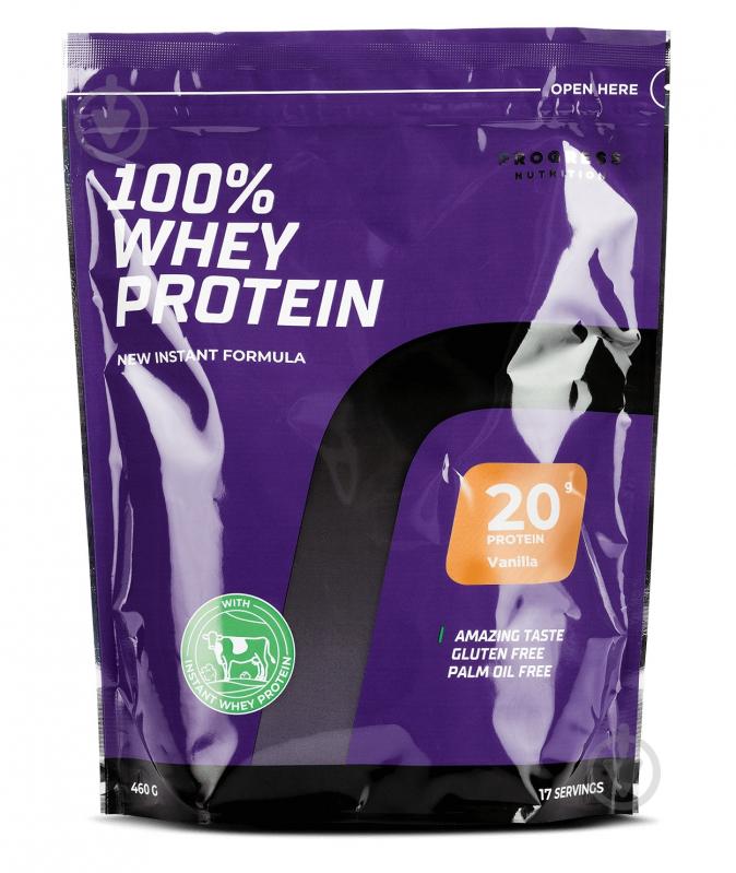 Протеин Progress Nutrition 100% Whey Protein ванильный 460 г - фото 1