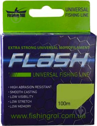 Волосінь Fishing ROI FLASH Universal Line 100м 0,20мм 3,8кг (зпайка10шт) - фото 1