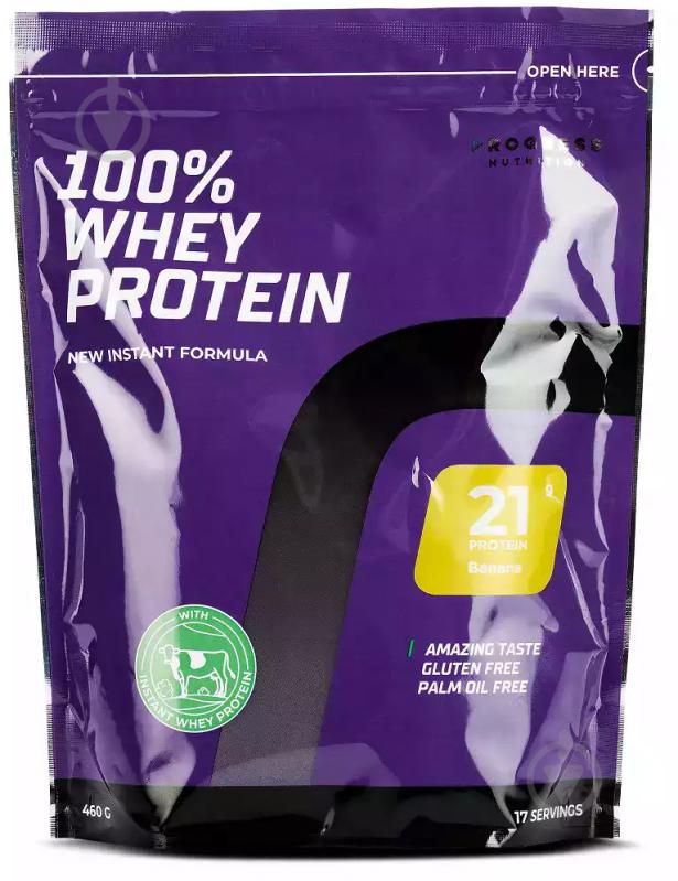 Протеїн Progress Nutrition SS24 100% Whey Protein New Instant Formula (ВИТ-183933) банан 460 г - фото 1