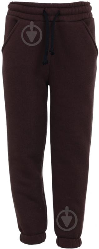 Джоггеры детские Формат с начесом р.128 коричневый - фото 1