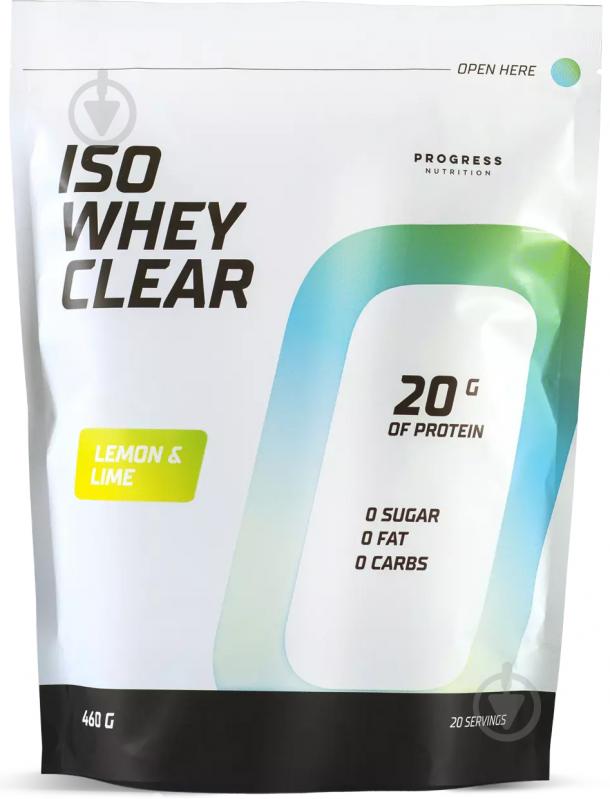 Протеїн Progress Nutrition SS24 Iso Whey Clear from 86% protein (ВИТ-183853) лимон та лайм 460 г - фото 1