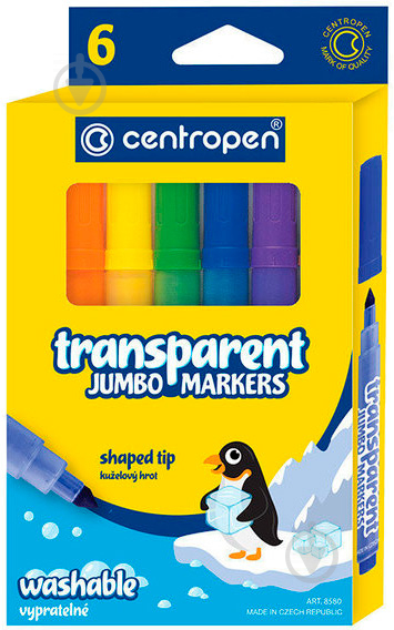 Набір фломастерів Jumbo Transparent 6 шт (8580/06) Centropen - фото 1