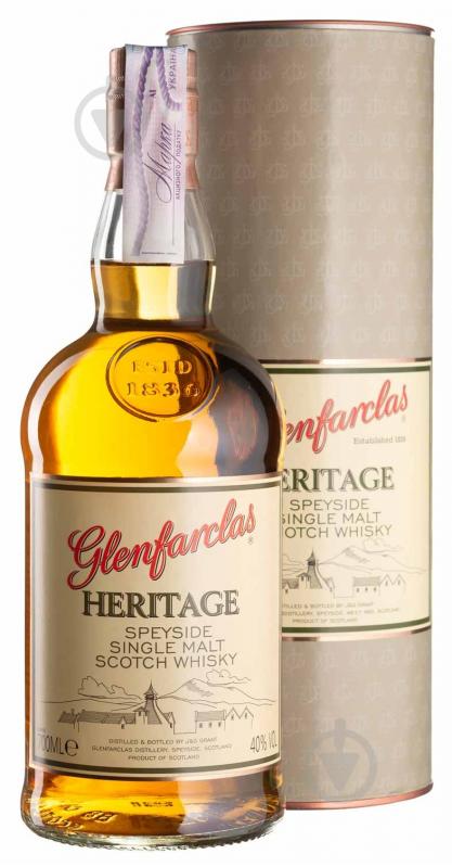 Віскі Glenfarclas Heritage 40% в тубусі 0,7 л - фото 1