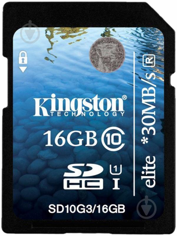 Карта пам'яті Kingston 16GB SDHC class 10 UHS-I Elite Generation 3 (SD10G3/16GB) - фото 1