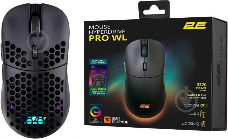 Миша 2E Gaming HyperDrive PRO RGB Wireless/USB black (2E-MGHDPR-WL-BK) - фото 12