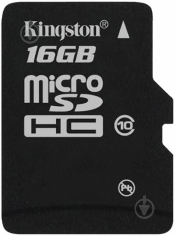 Карта пам'яті Kingston microSDHC 16GB Class 10 UHS-I (SDC10/16GBSP) - фото 1