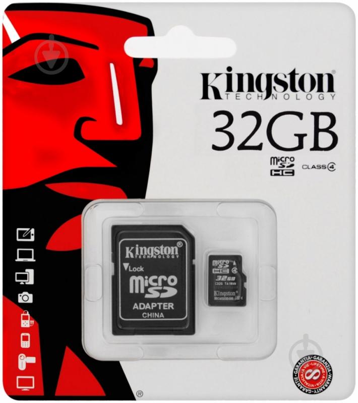 Карта пам'яті Kingston microSDHC 32GB (SDC4/32GB) - фото 2
