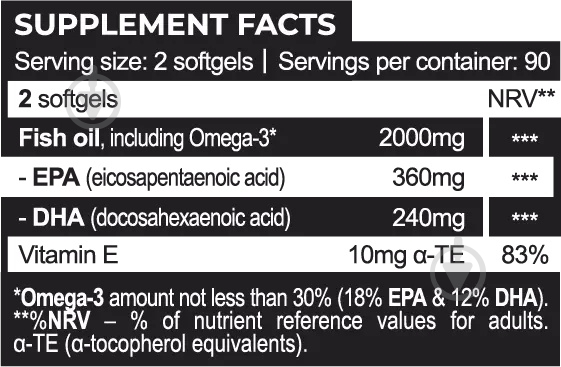 Добавка харчова Progress Nutrition Omega 3 Healthy ВИТ-183912 90 шт./уп. - фото 3