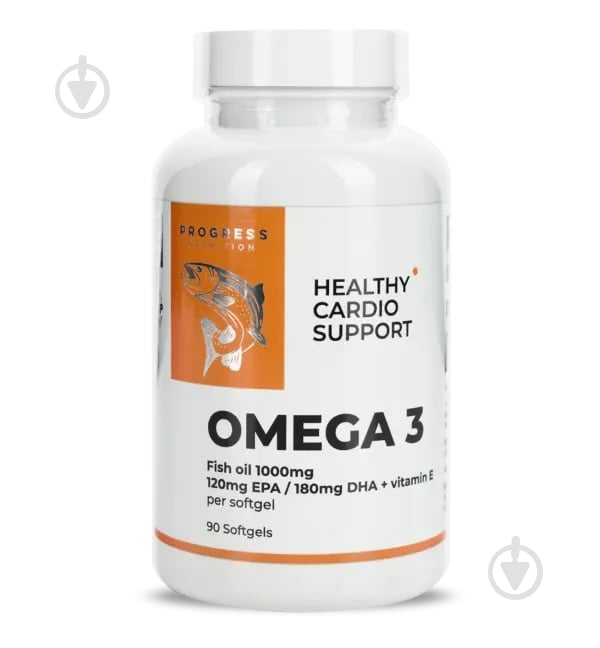 Добавка харчова Progress Nutrition Omega 3 Healthy ВИТ-183912 90 шт./уп. - фото 1