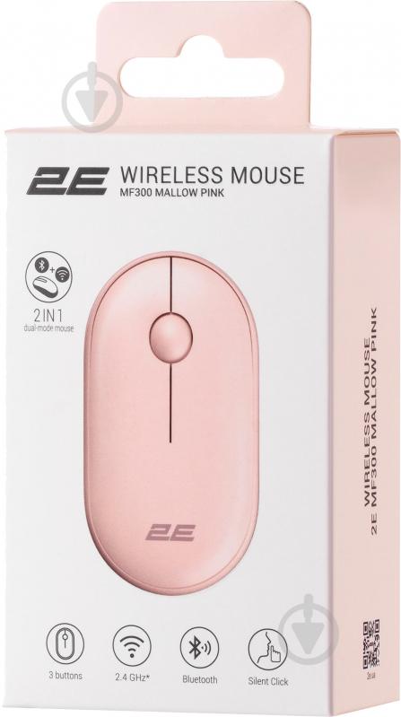 Миша 2E MF300 Silent WL BT Mallow pink (2E-MF300WPN) - фото 6