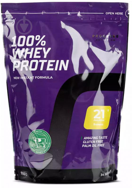 Протеїн Progress Nutrition SS24 100% Whey Protein New Instant Formula (ВИТ-183934) банан 920 г - фото 1