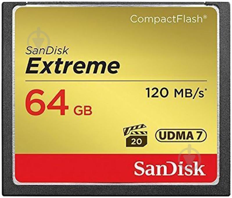 Карта пам'яті SanDisk Compact Flash 64GB (SDCFXSB-064G-G46) - фото 1