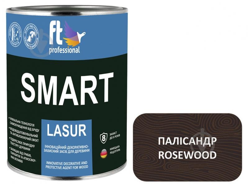 Захисний засіб FT Professional SMART LASUR палісандр шовковистий мат 0,9 л - фото 1