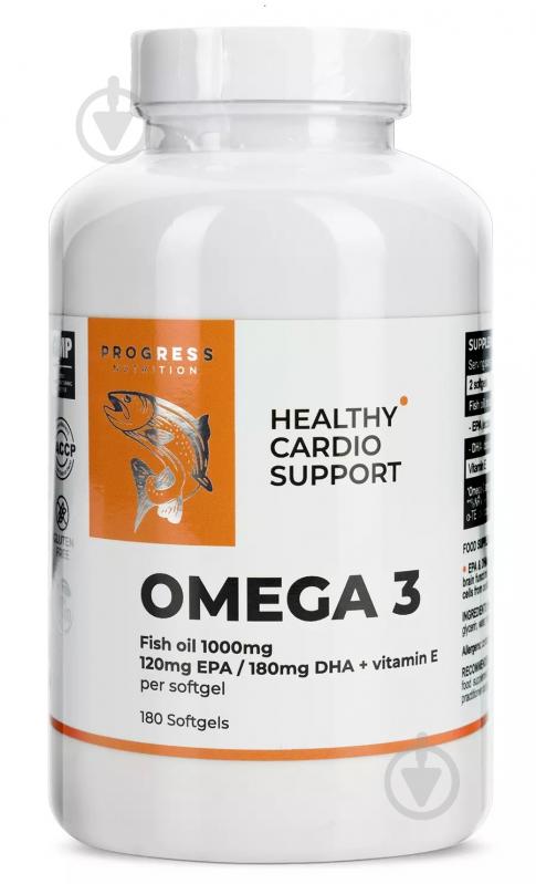 Добавка харчова Progress Nutrition Omega 3 Healthy ВИТ-183913 180 шт./уп. - фото 1