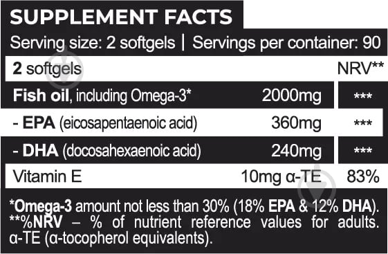 Добавка харчова Progress Nutrition Omega 3 Healthy ВИТ-183913 180 шт./уп. - фото 3