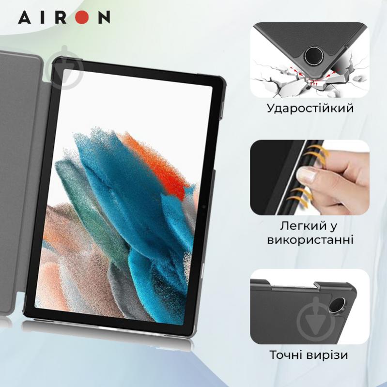 Чехол для планшета AIRON black (4822352781103) для Samsung Galaxy Tab A9 8.7'' 2023 с защитной пленкой и салфеткой Black - фото 5