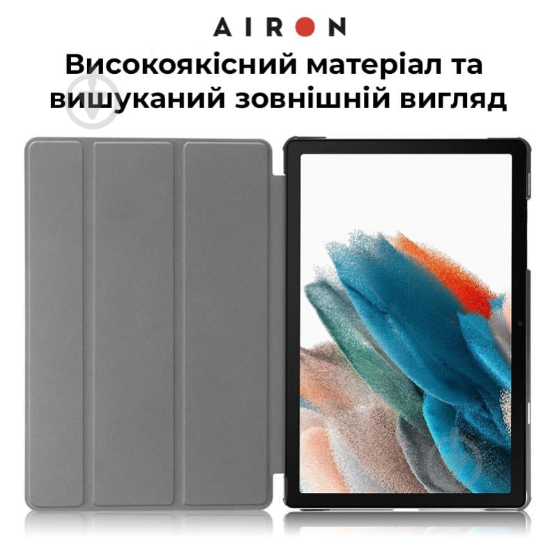 Чехол для планшета AIRON black (4822352781103) для Samsung Galaxy Tab A9 8.7'' 2023 с защитной пленкой и салфеткой Black - фото 7