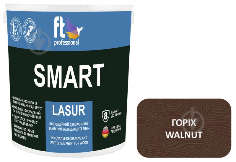 Защитное средство FT Professional SMART LASUR орех шелковистый мат 2,3 л - фото 1