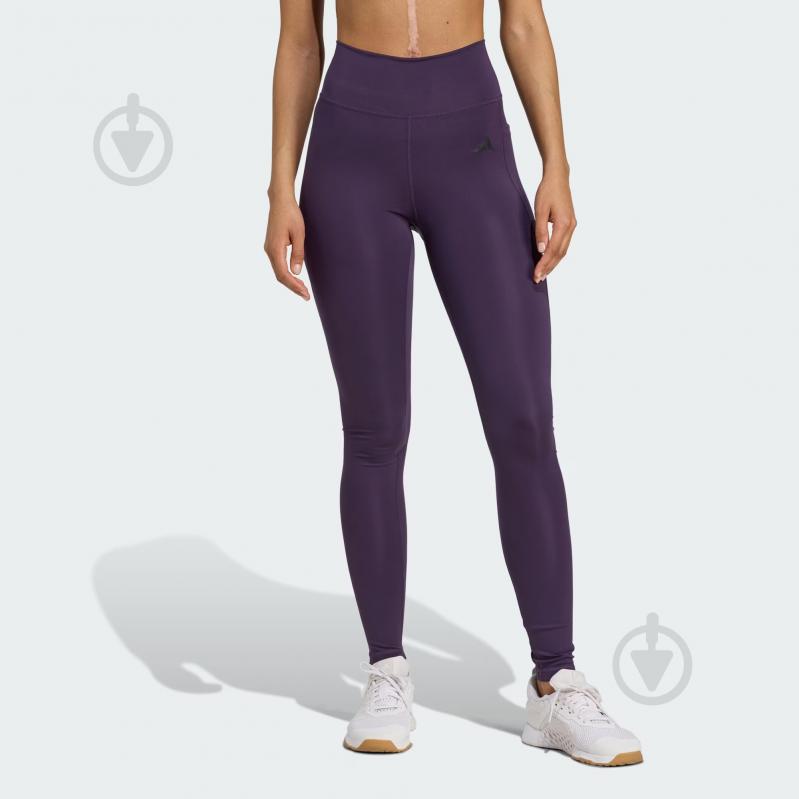 Лосини Adidas OPT ESS ST 1/1 JW7648 р.XS фіолетовий - фото 1