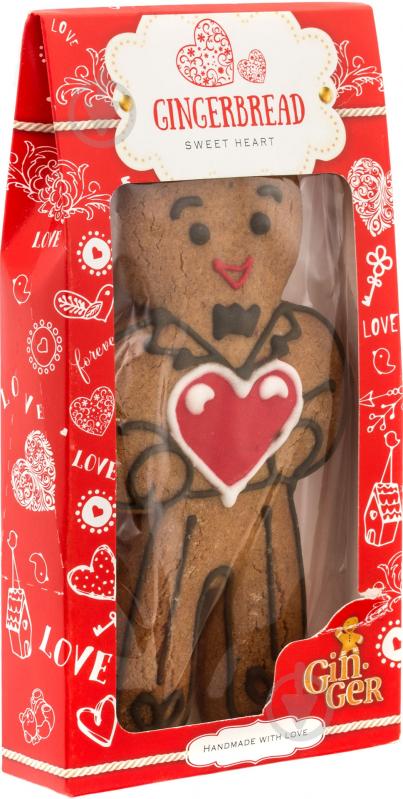 Пряник Джинджер Мальчик с сердцем 80 г (4820156880129) - фото 1