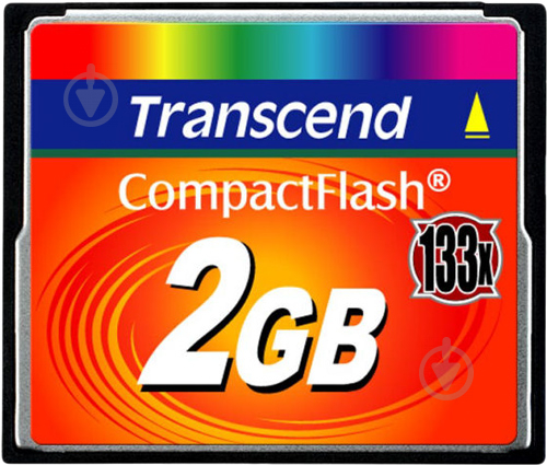 Карта памяти Transcend Compact Flash 2 ГБ 133x (20 МБ/с) (TS2GCF133) - фото 1