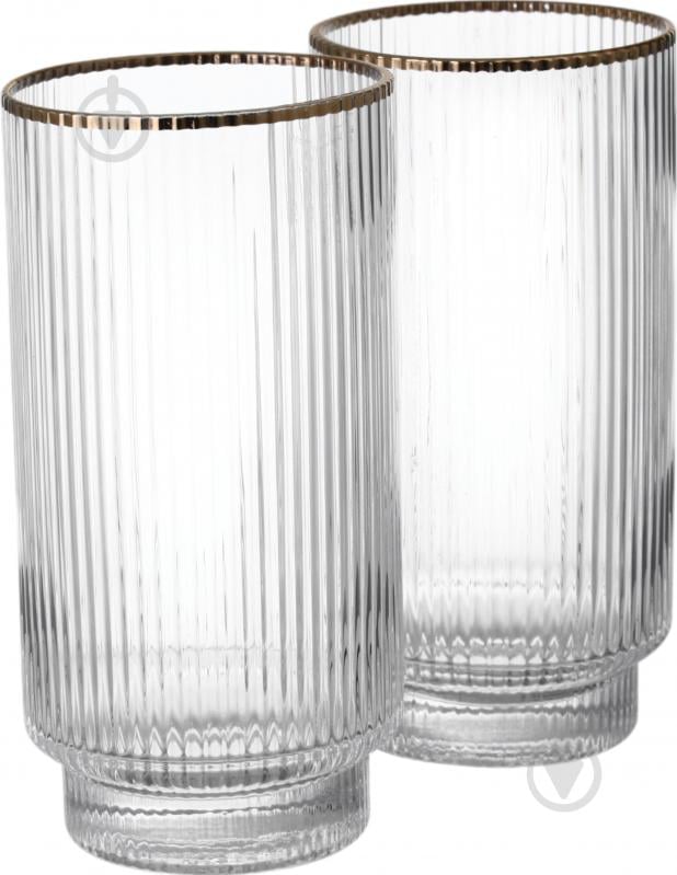 Набір склянок високих Fiora Ripple скло 410 мл 2 шт. - фото 2 Набір склянок високих Fiora Ripple скло 410 мл 2 шт. - фото 2