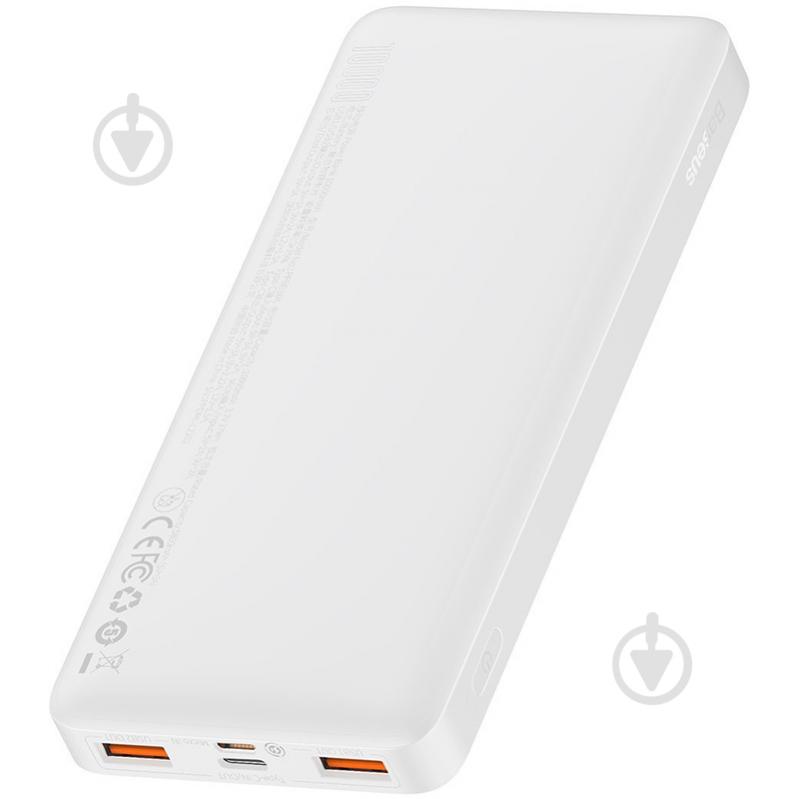 Повербанк BASEUS Bipow PD 20W USB-C 2xUSB QC 3.0 10000 mAh white (PPDML-L02) - фото 4