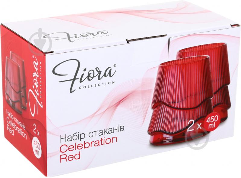 Набір склянок низьких Fiora Celebration Red 450 мл 2 шт. - фото 5